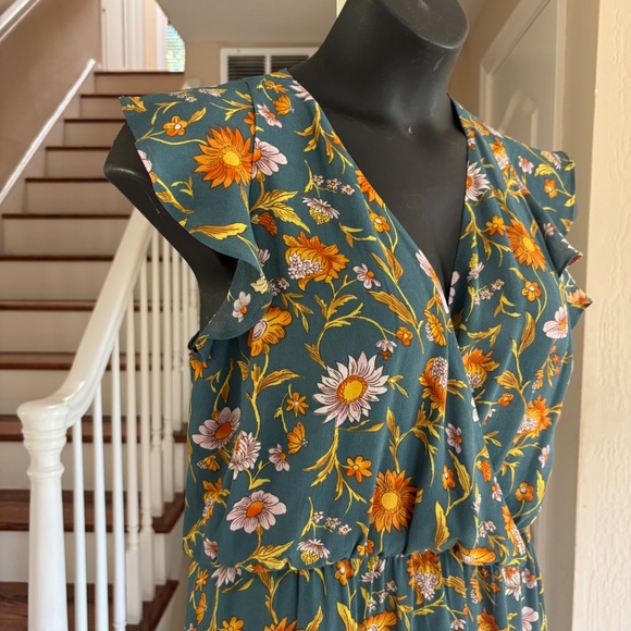 NWOT Sundance Floral Boho Ruffle Sleeve Layered Hi low Hem Size L - Picture 3 of 5